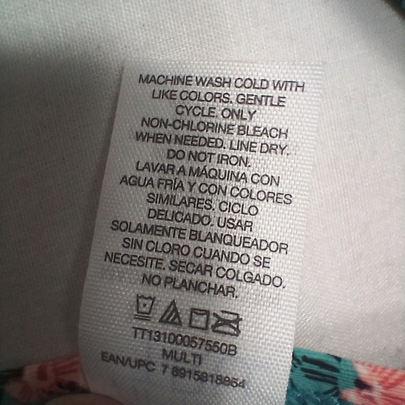 Time and Tru Floral Blue and Pink Swim Set Women's Size Bottoms L TOP 1X - Picture 10 of 12